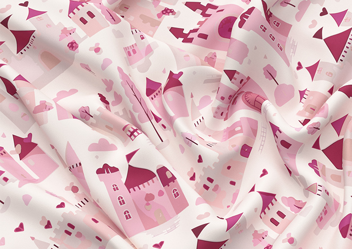 Magic Castle, Princess Pink - Motorised Roman Blind - Image 4